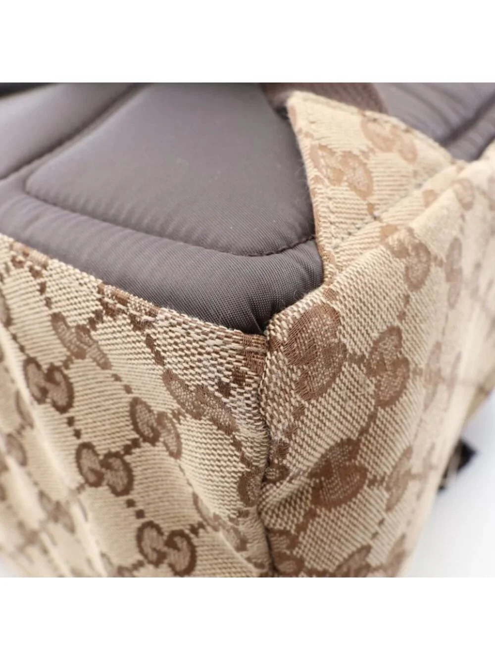 Gucci Backpack GG Canvas Beige Dark Brown